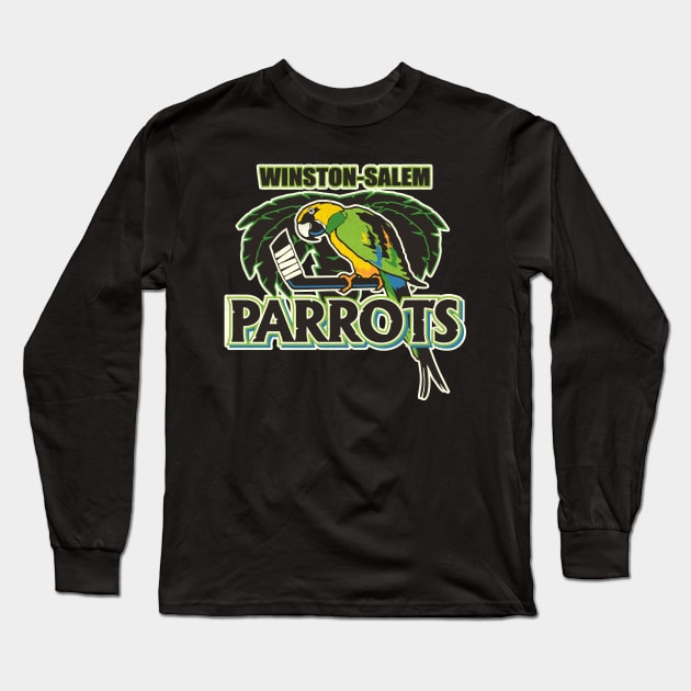 Defunct Winston-Salem Parrots Hockey Team Long Sleeve T-Shirt by Defunctland